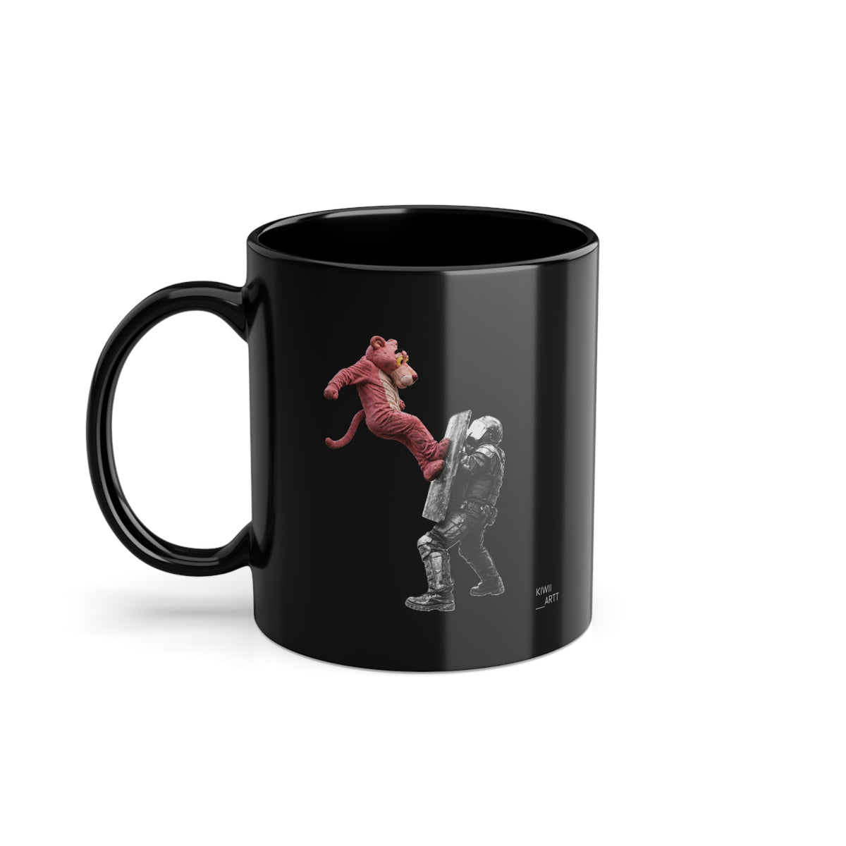 Pink Jumper Black Coffee Cup